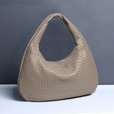 Textured Woven Shoulder Bag – Minimalist Soft Hobo Style in Vegan Leather