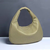 Textured Woven Shoulder Bag – Minimalist Soft Hobo Style in Vegan Leather