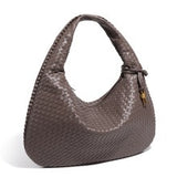 Textured Woven Shoulder Bag – Minimalist Soft Hobo Style in Vegan Leather