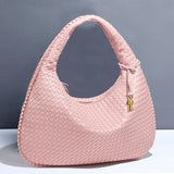Textured Woven Shoulder Bag – Minimalist Soft Hobo Style in Vegan Leather