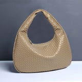 Textured Woven Shoulder Bag – Minimalist Soft Hobo Style in Vegan Leather
