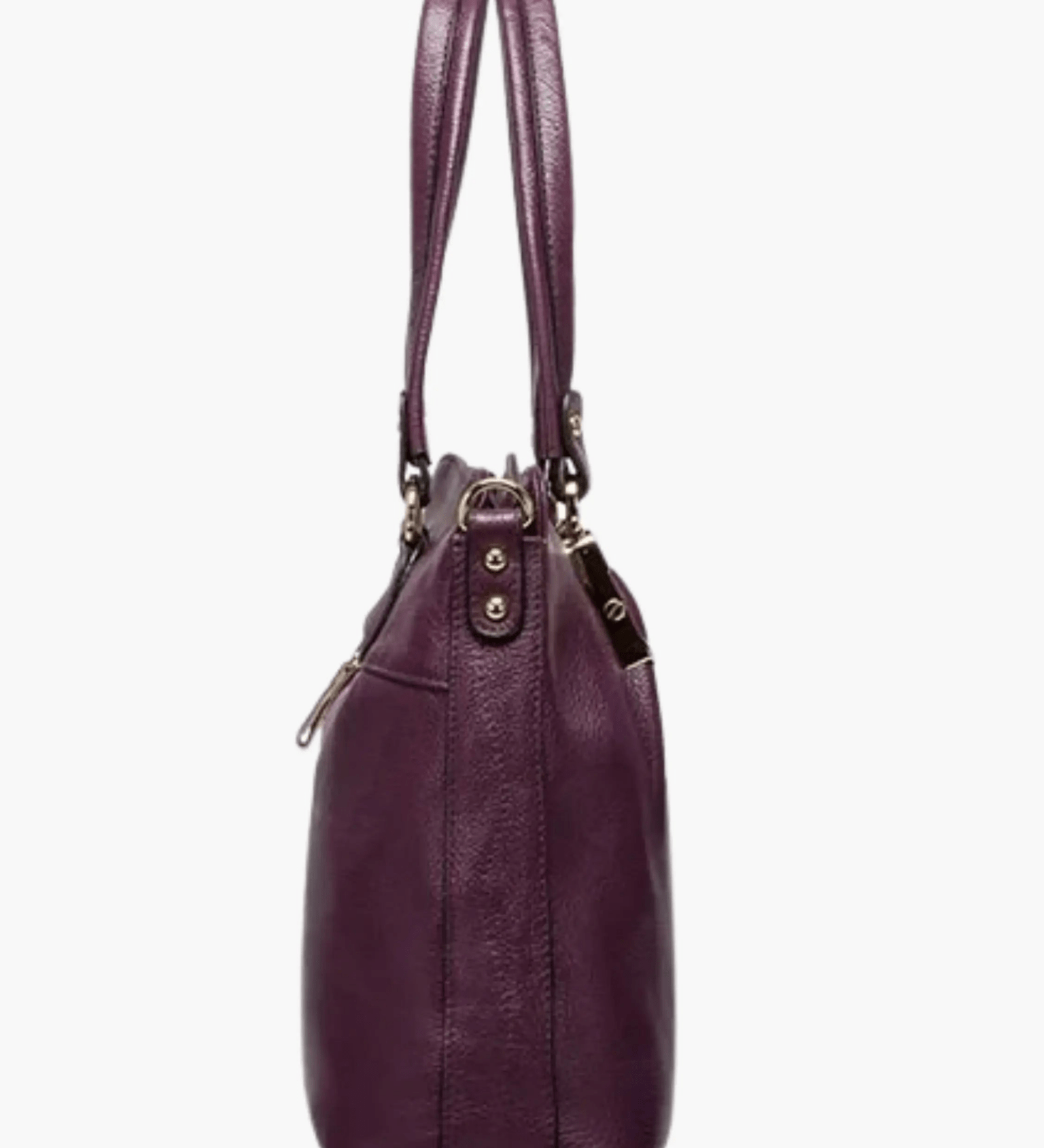 Isabella | Classic Plum Leather Tote Bag Aurora-Bags