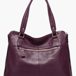 Isabella | Classic Plum Leather Tote Bag Aurora-Bags