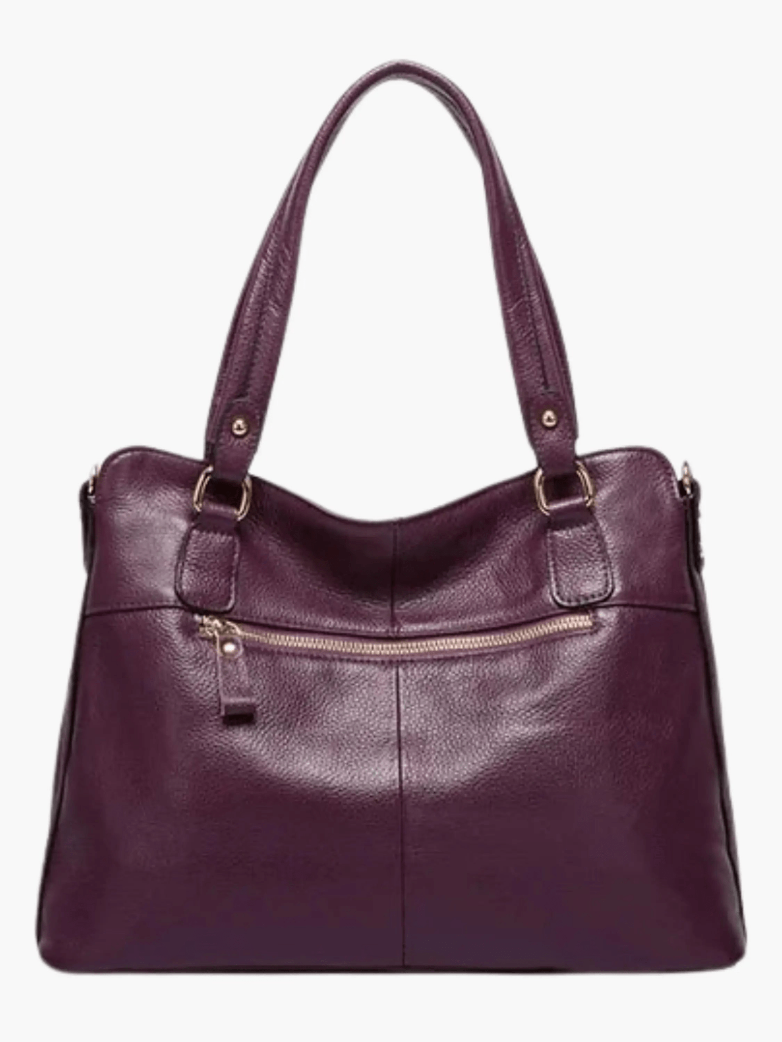 Isabella | Classic Plum Leather Tote Bag Aurora-Bags