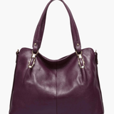 Isabella | Classic Plum Leather Tote Bag Aurora-Bags