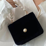 Isabella | Elegant Pearl-Handled Suede Clutch Aurora-Bags