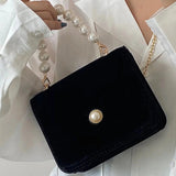 Isabella | Elegant Pearl-Handled Suede Clutch Aurora-Bags