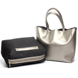 Stella | Silver Leather Tote Bag – Sleek & Luxurious