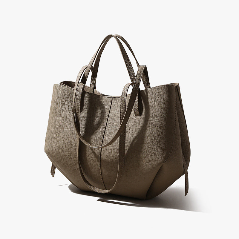 Olivia | Dark Brown Leather Tote Bag – Minimalist & Stylish