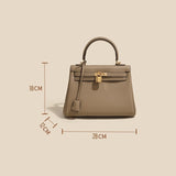 Mireza | Taupe Textured Leather Handbag – Elegant & Versatile