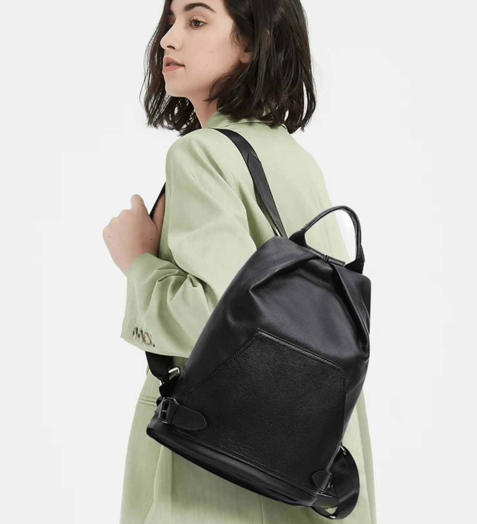 Lara | Sleek Drawstring Leather Backpack with Modern Flair Aurora-Bags