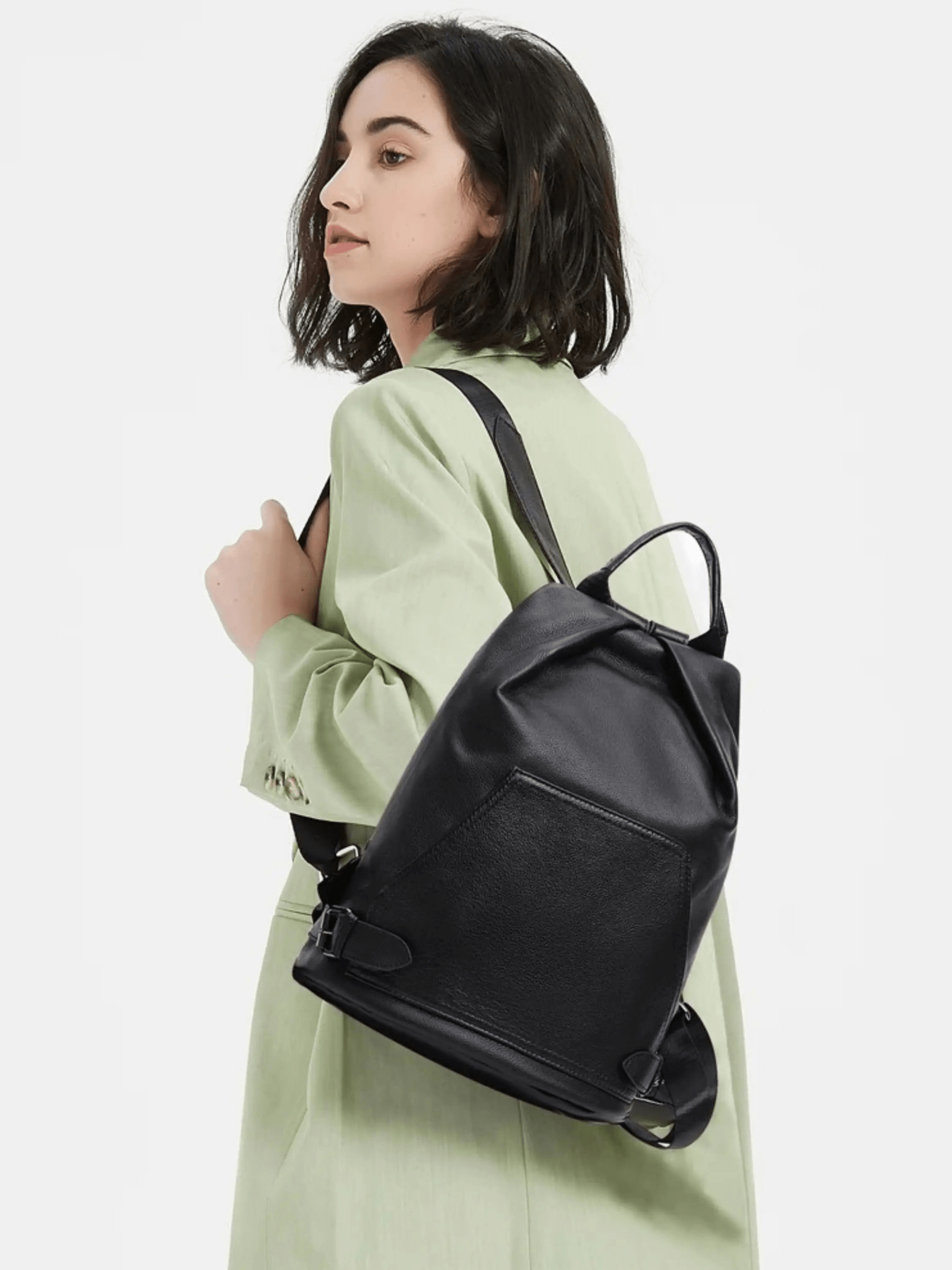 Lara | Sleek Drawstring Leather Backpack with Modern Flair Aurora-Bags