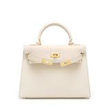 Cindy Leather Top Handle Satchel Bag – Classic Flap Crossbody Handbag for Women