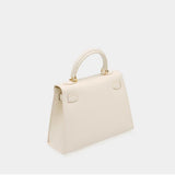 Cindy Leather Top Handle Satchel Bag – Classic Flap Crossbody Handbag for Women