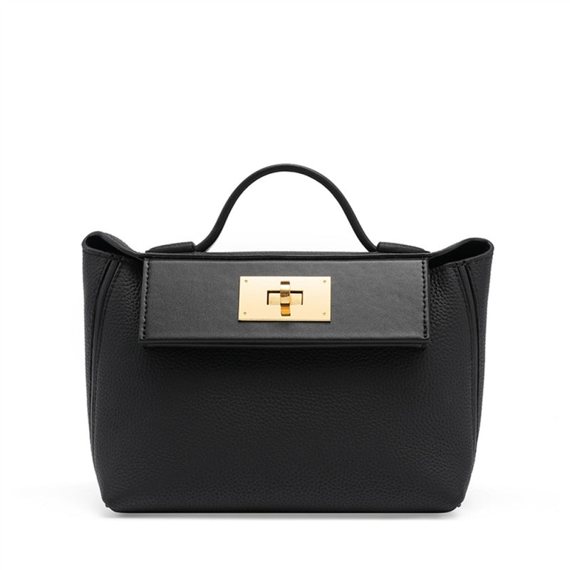 Eulalia | Classic Black Leather Handbag – Timeless Luxury & Modern Charm