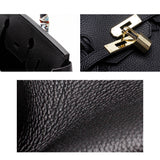 Isla | Black Structured Handbag with Scarf – Timeless & Chic