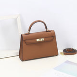 Aurora Signature Mini Leather Handbag – Women's Structured Top Handle Bag