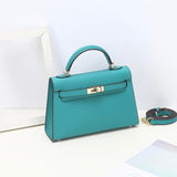 Aurora Signature Mini Leather Handbag – Women's Structured Top Handle Bag