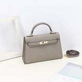 Aurora Signature Mini Leather Handbag – Women's Structured Top Handle Bag