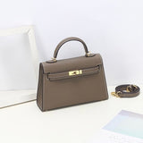 Aurora Signature Mini Leather Handbag – Women's Structured Top Handle Bag