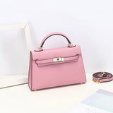 Aurora Signature Mini Leather Handbag – Women's Structured Top Handle Bag