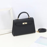 Aurora Signature Mini Leather Handbag – Women's Structured Top Handle Bag