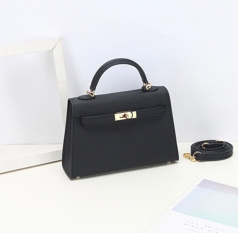 Aurora Signature Mini Leather Handbag – Women's Structured Top Handle Bag