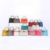 Aurora Signature Mini Leather Handbag – Women's Structured Top Handle Bag