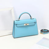Aurora Signature Mini Leather Handbag – Women's Structured Top Handle Bag