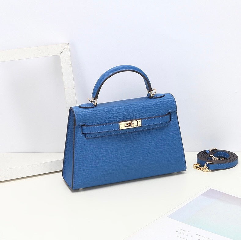 Aurora Signature Mini Leather Handbag – Women's Structured Top Handle Bag