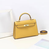 Aurora Signature Mini Leather Handbag – Women's Structured Top Handle Bag