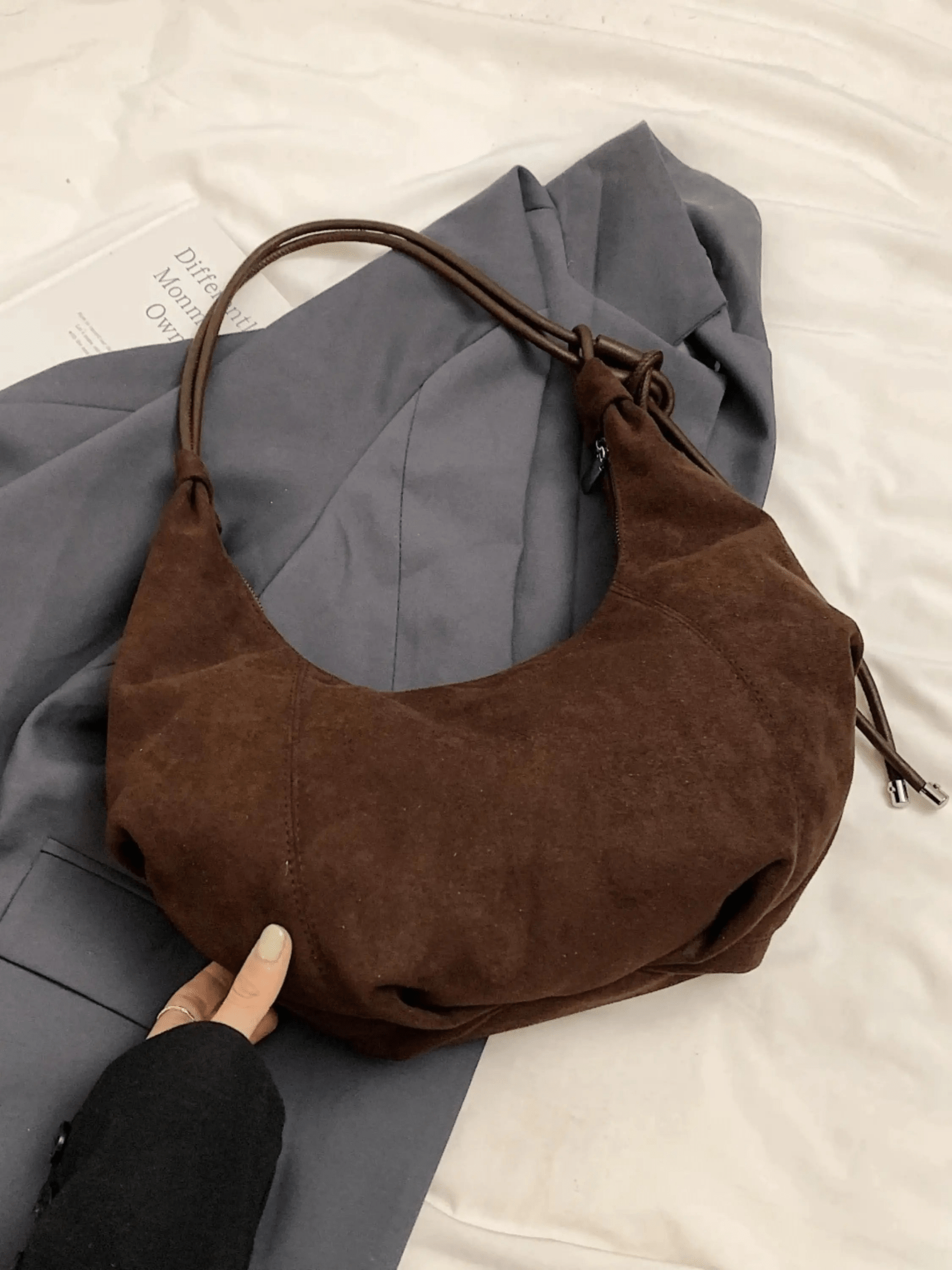 Amabel | Vintage Schoudertas van Suèdeleer Aurora-Bags