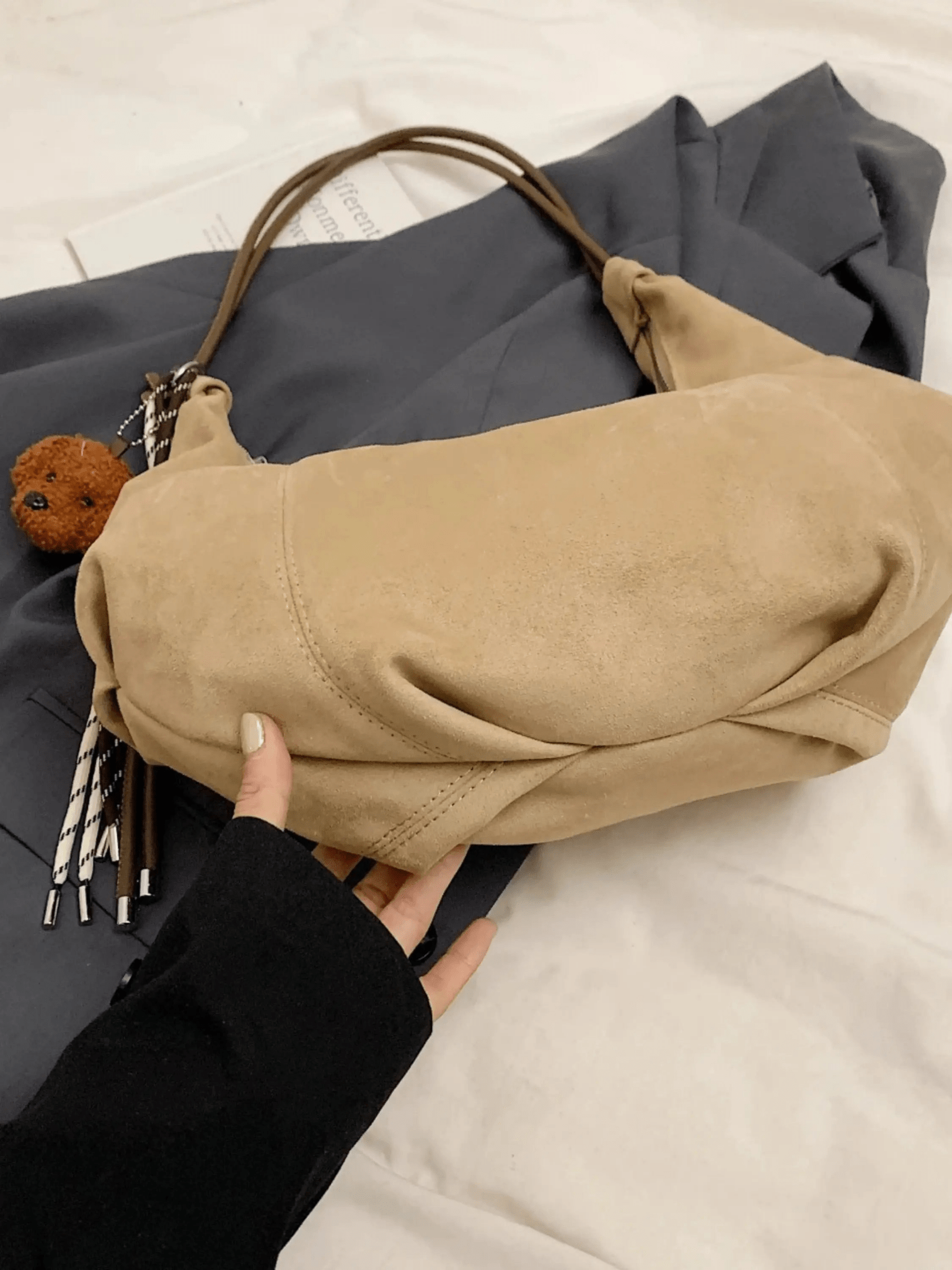 Amabel | Vintage Schoudertas van Suèdeleer Aurora-Bags