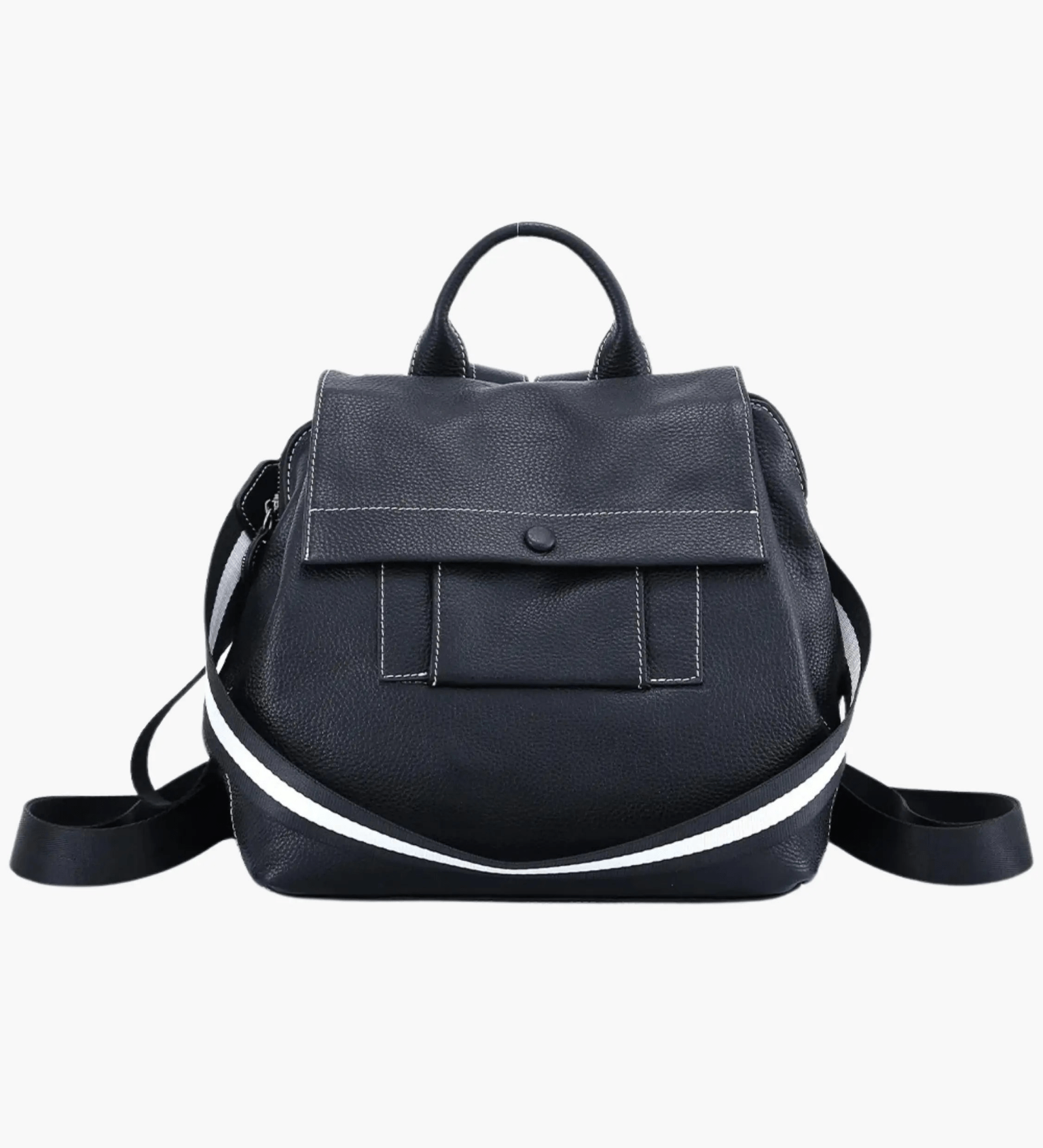 Mia | Modern Leather Backpack with Striped Strap Detail Aurora-Bags