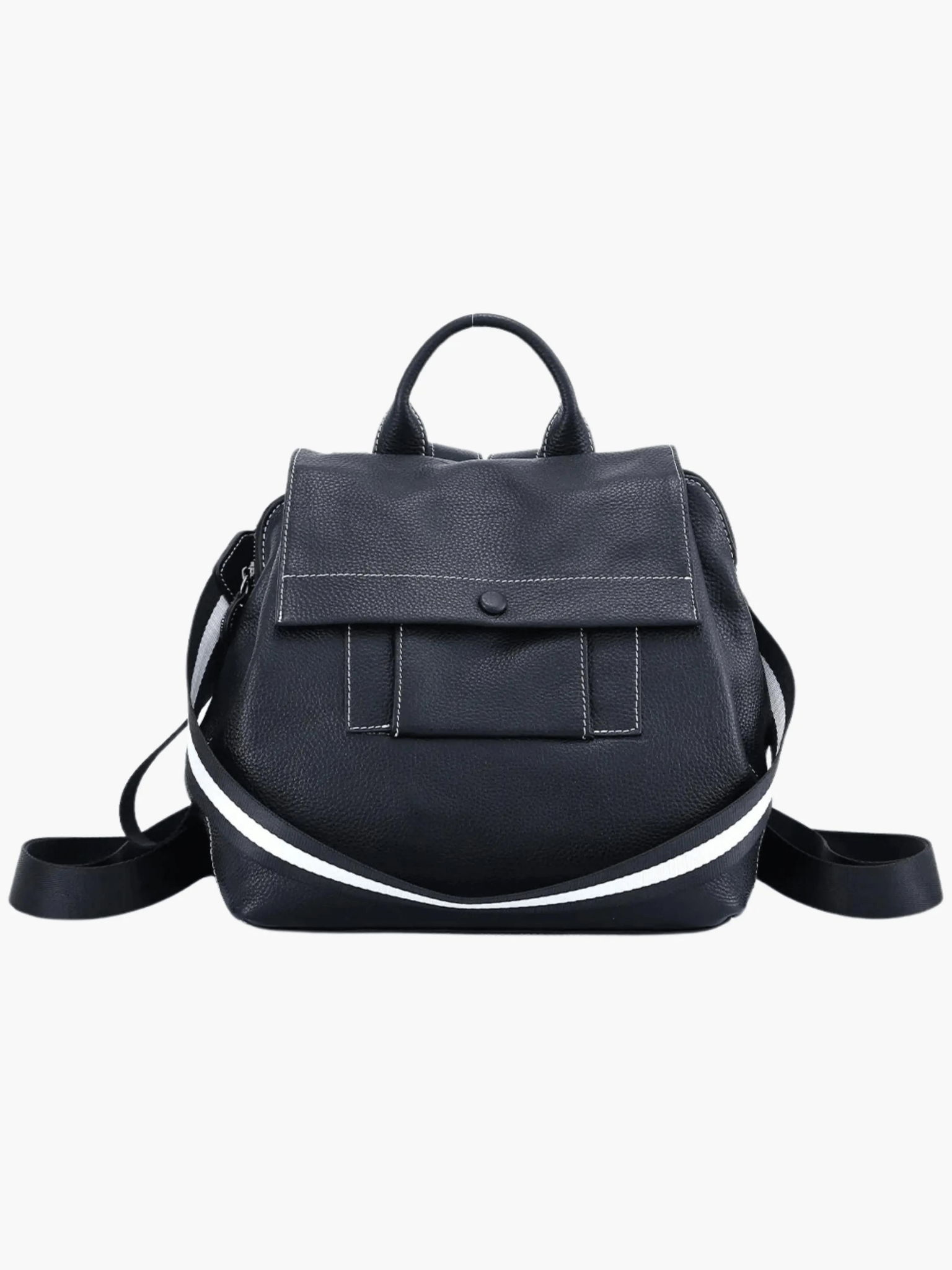 Mia | Modern Leather Backpack with Striped Strap Detail Aurora-Bags