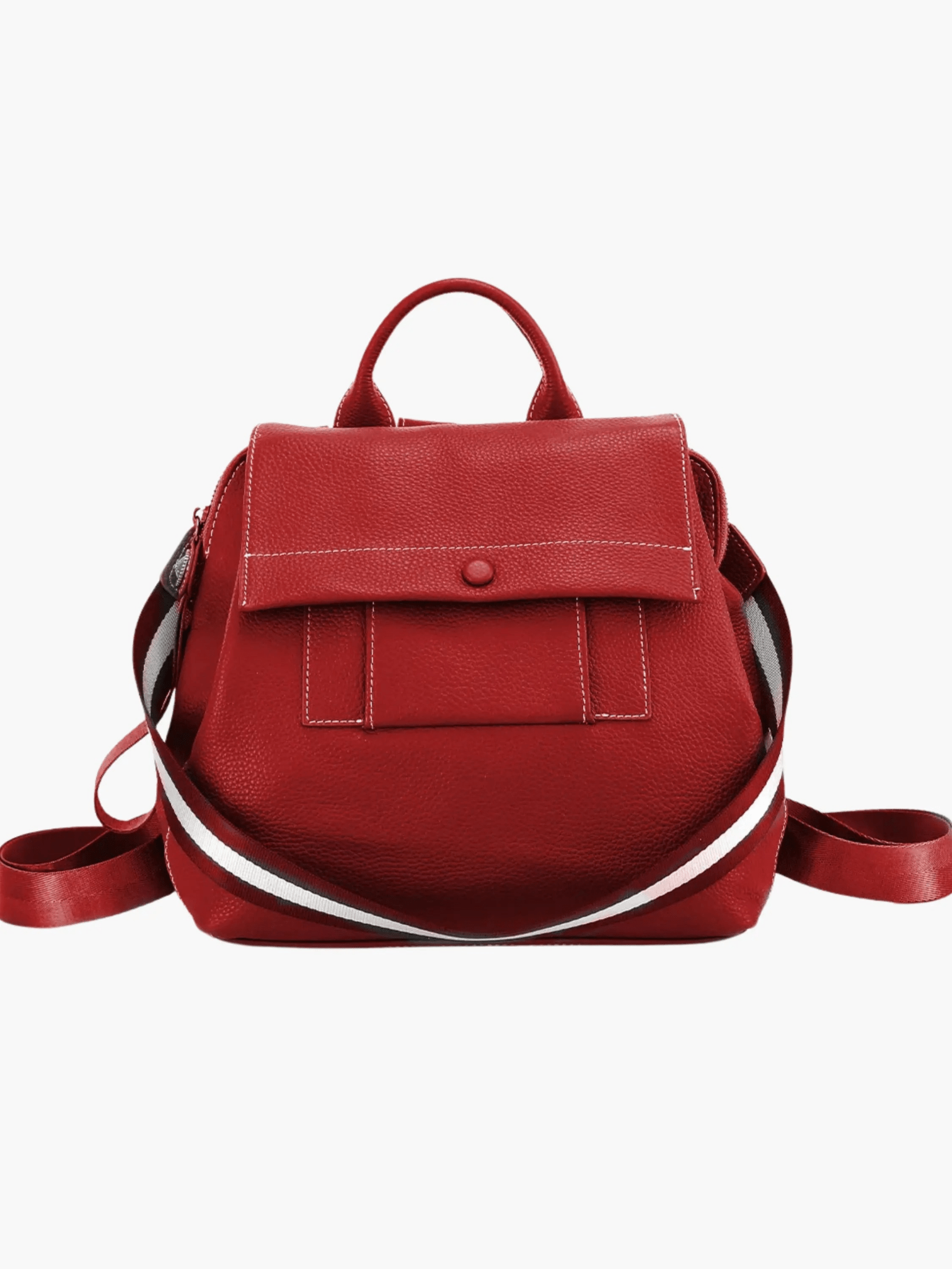 Mia | Modern Leather Backpack with Striped Strap Detail Aurora-Bags