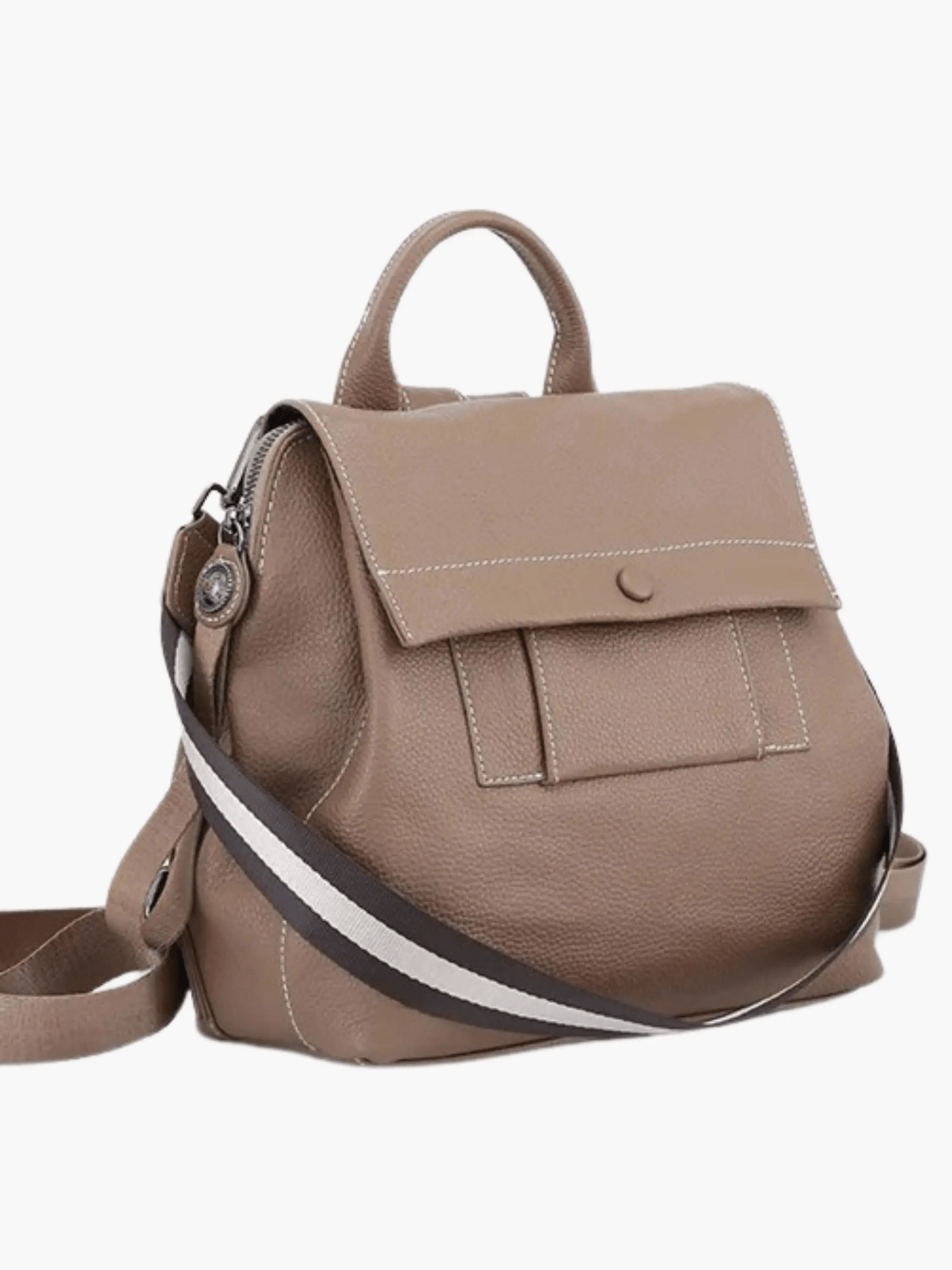 Mia | Modern Leather Backpack with Striped Strap Detail Aurora-Bags