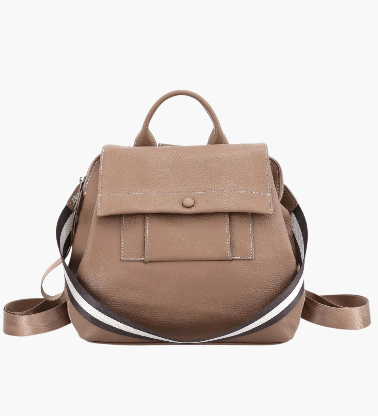 Mia | Modern Leather Backpack with Striped Strap Detail Aurora-Bags