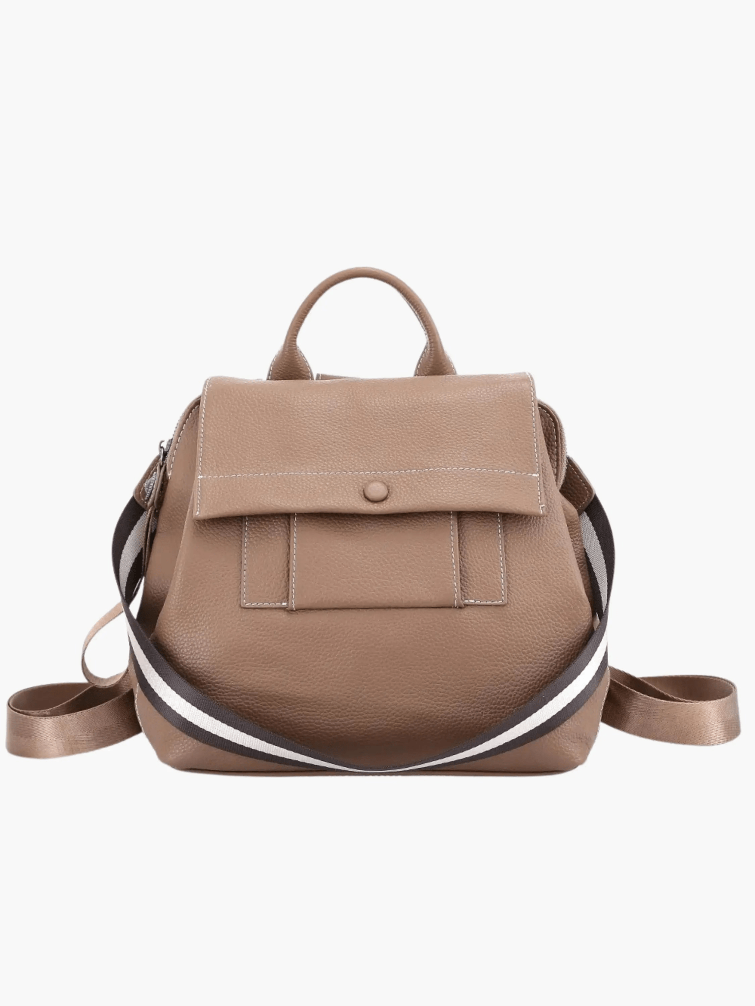 Mia | Modern Leather Backpack with Striped Strap Detail Aurora-Bags