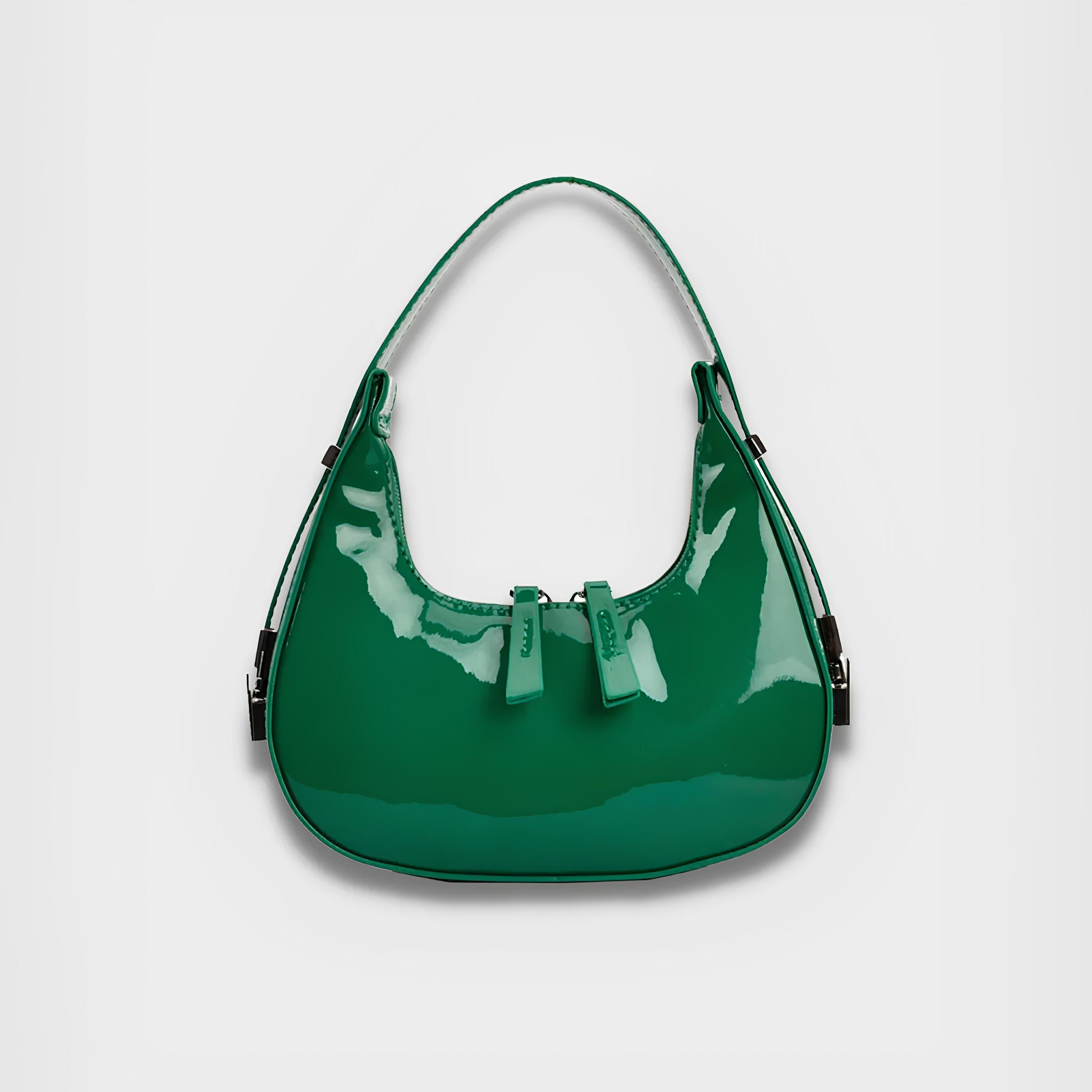 Lumi | Patent Leather Mini Hobo Bag – Glossy Finish & Curved Silhouette