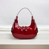 Lumi | Patent Leather Mini Hobo Bag – Glossy Finish & Curved Silhouette
