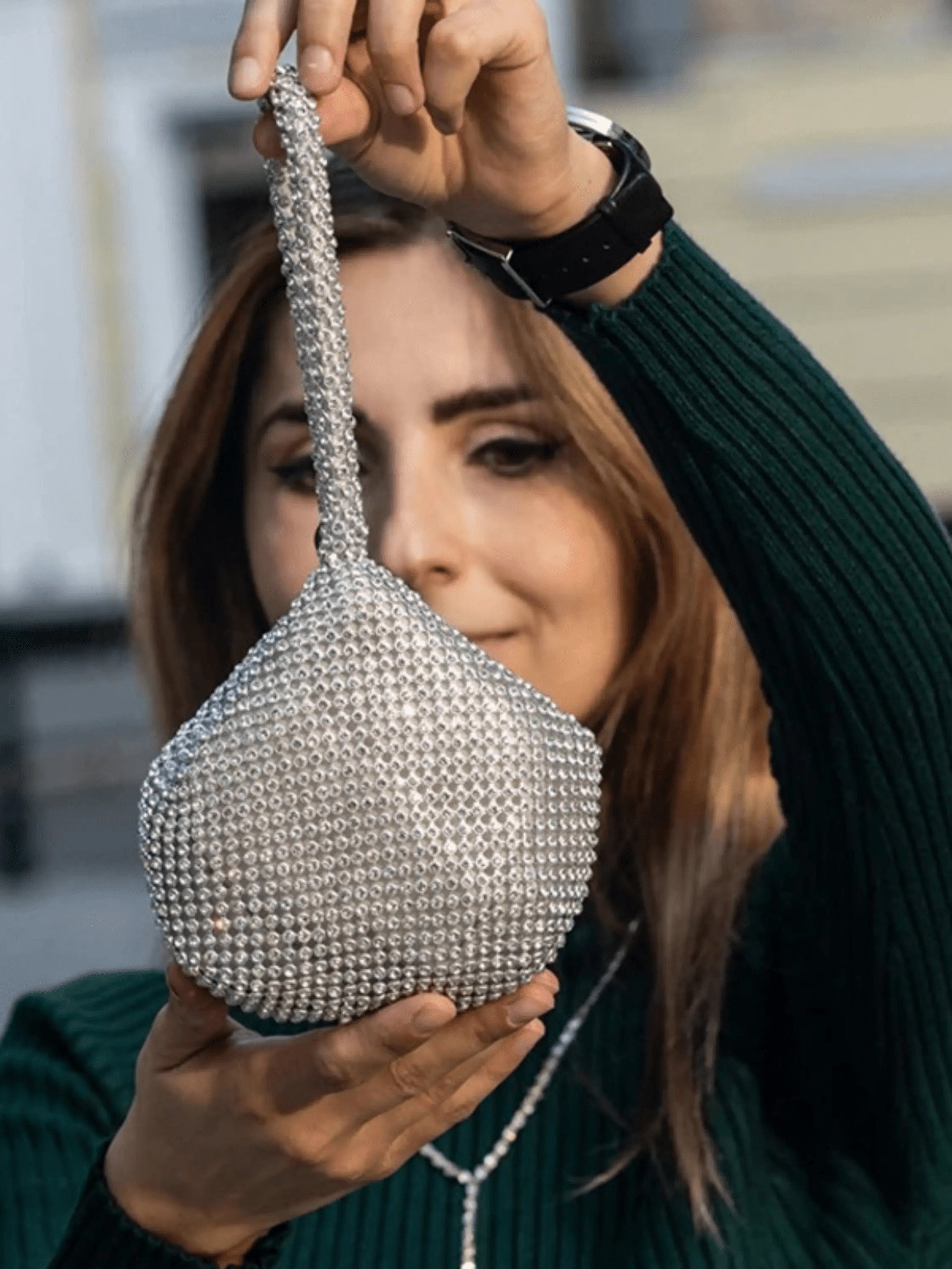 Cassy | Chique Avondtas met Diamant Rhinestone Accenten Aurora-Bags