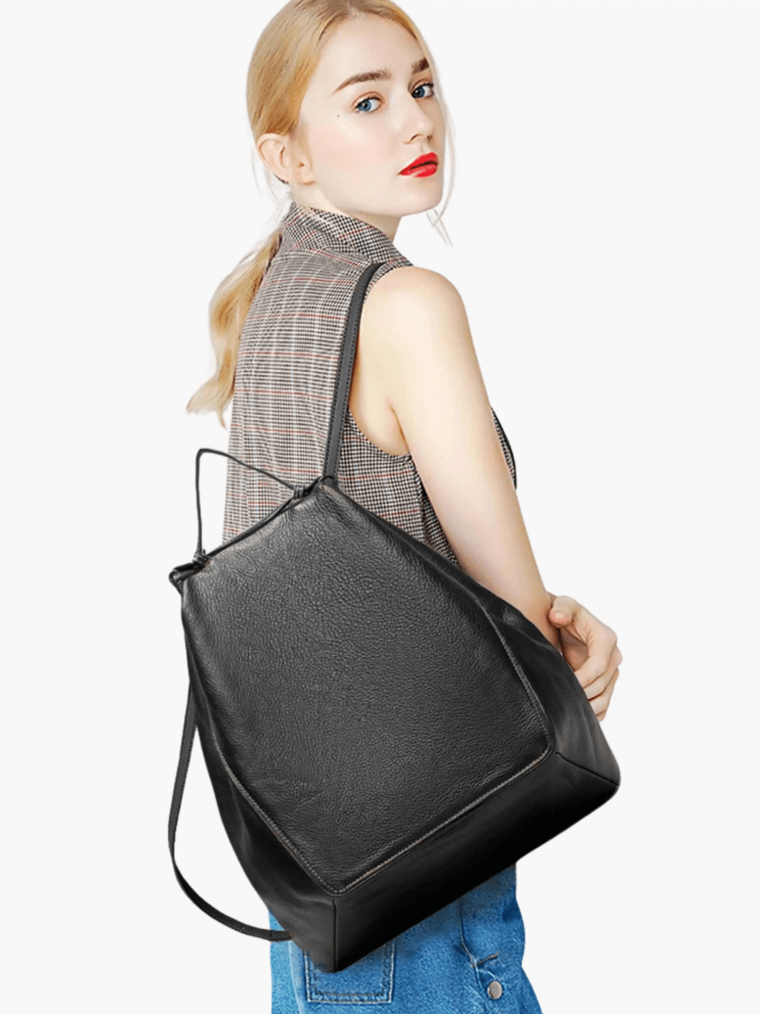 Nina | Elegant Leather Backpack with Luxe Detailing Aurora-Bags