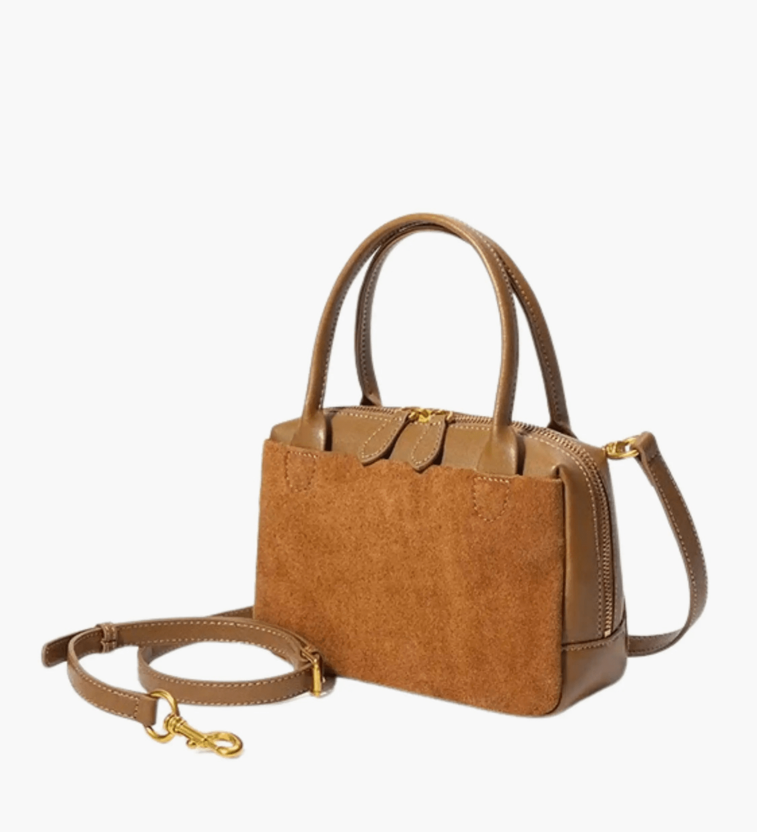 Olivia | Suede and Leather Handbag Feylen.com