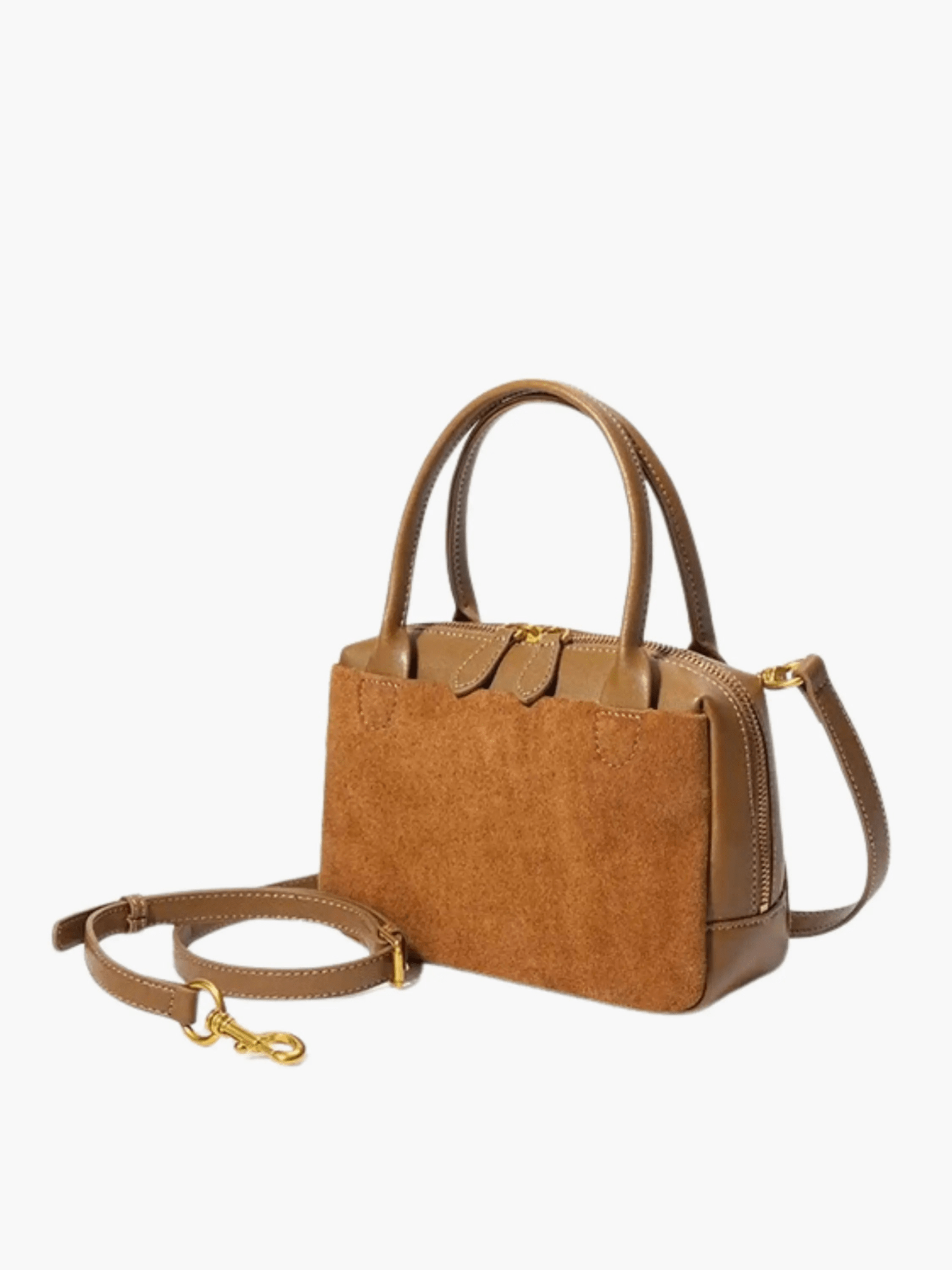 Olivia | Suede and Leather Handbag Feylen.com