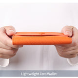 Emma | Orange Pebbled Leather Mini Wallet – Chic & Compact