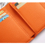 Emma | Orange Pebbled Leather Mini Wallet – Chic & Compact