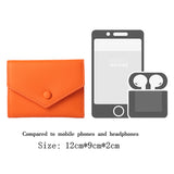 Emma | Orange Pebbled Leather Mini Wallet – Chic & Compact