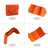 Emma | Orange Pebbled Leather Mini Wallet – Chic & Compact