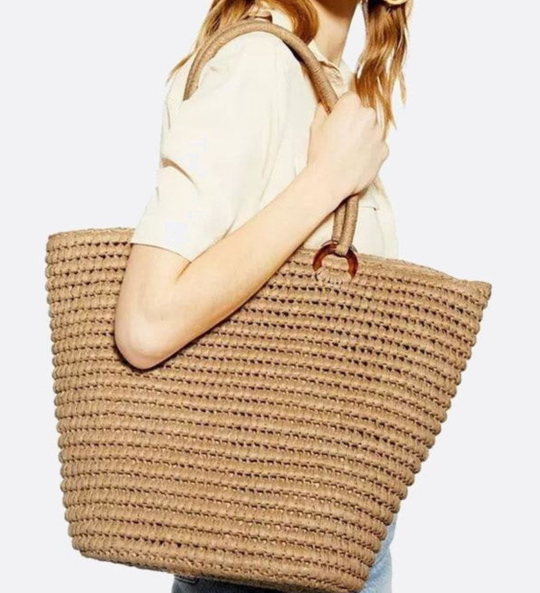 Solea Classic Straw Tote – Handwoven Market Bag